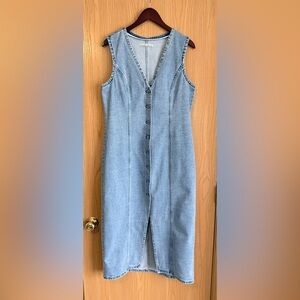 Abercrombie & Fitch Blue Denim Midi Dress